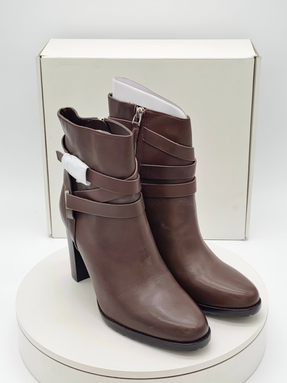 Lauren Ralph Lauren Brown Smooth Calf Leather Ankle Boots Women’s Size 9 B